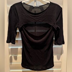 Zara Black Cut-Out Women Top